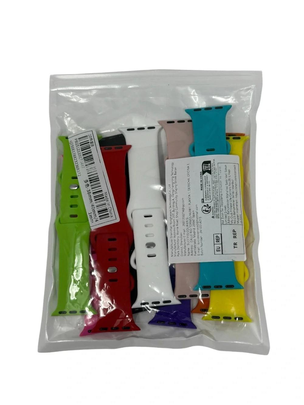 10 Pack Multicolor Women's Soft Silicone Waterproof Watch Bands 38/40/41